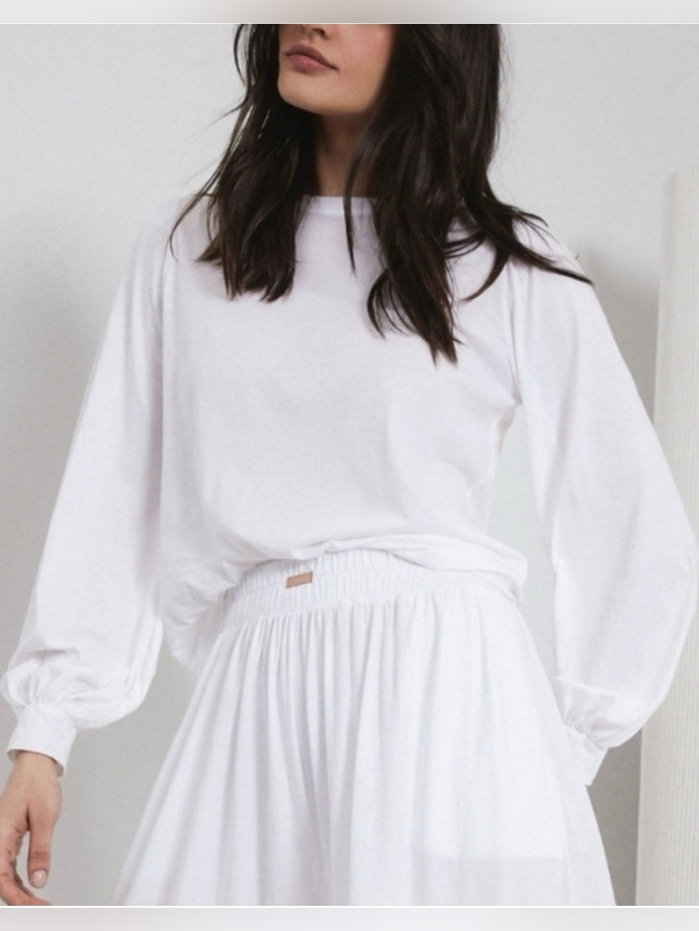 LUNYA • Organic Pima Long Sleeve Tee Sincere White XS